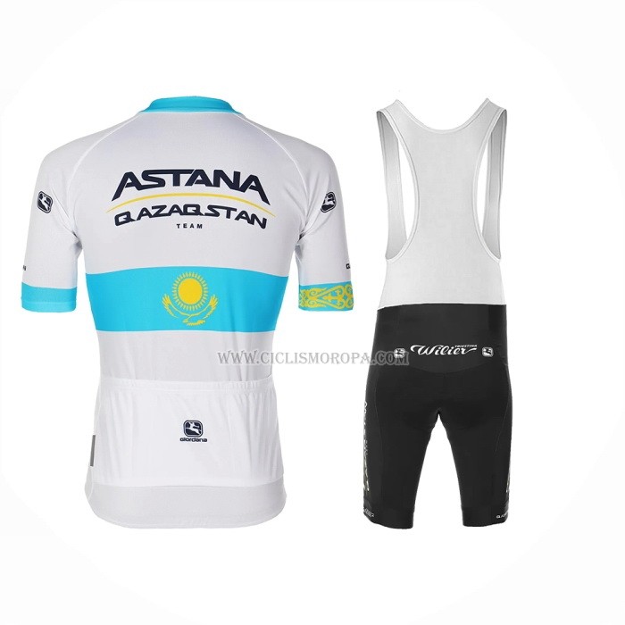2023 Ropa Ciclismo AStana Blanco Mangas Cortas y Culotte Corto